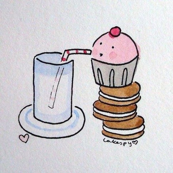 Рисунки для срисовки пирожное