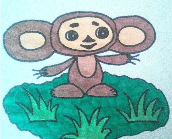 Чебурашка для срисовки