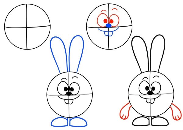 Лёгкие рисунки персонажей из мультиков