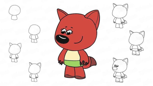 Поэтапное рисование мультяшных персонажей