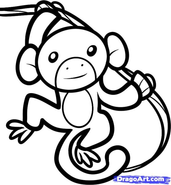 Обезьяна рисунок легкий