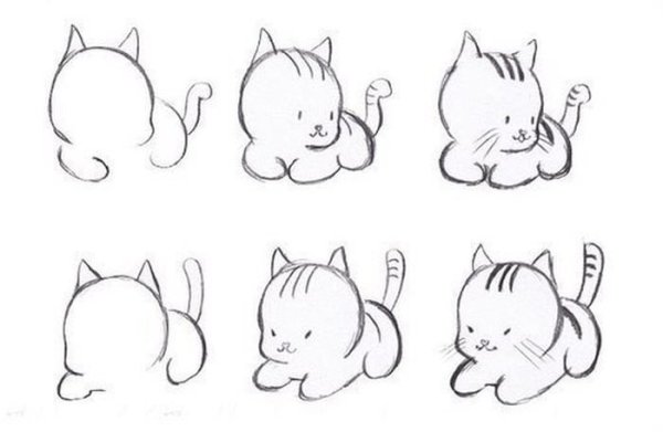 Как нарисовать котика легко