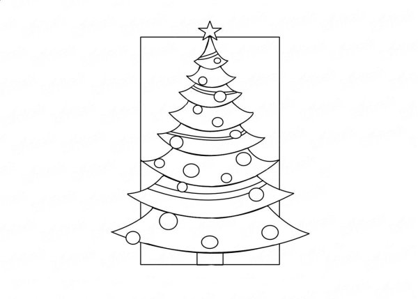 Новогодняя елка рисунок карандашом