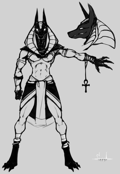 Анубис карандашом