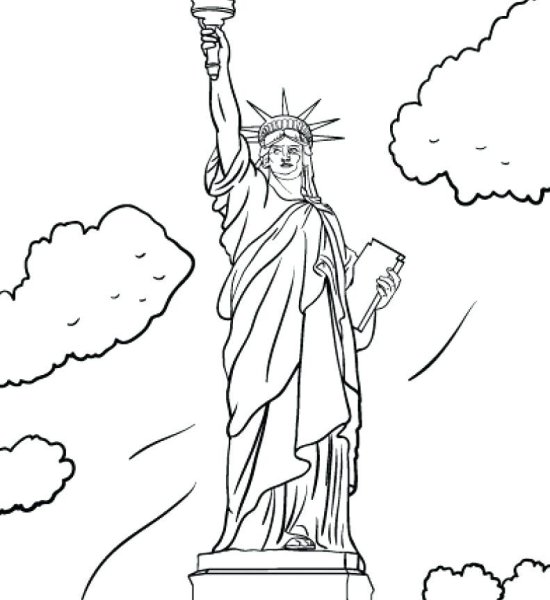 Статуя свободы США раскраска