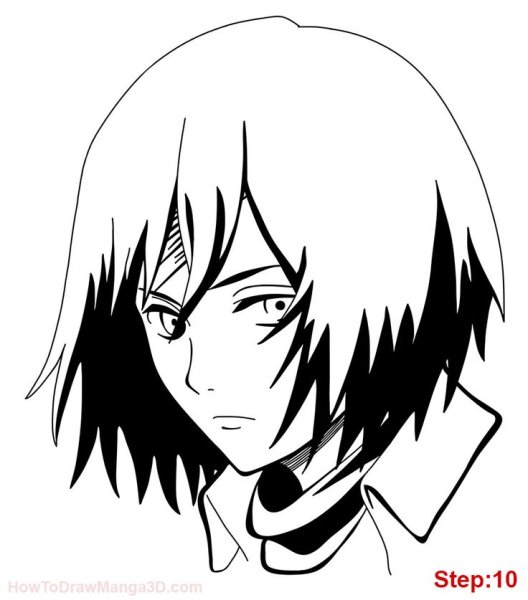 Атака титанов рисунки Микаса