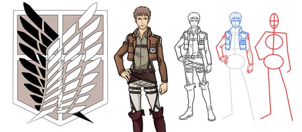 Атака титанов позы для рисования