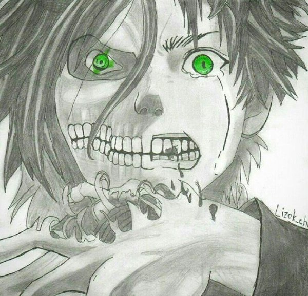 Эрен Титан для срисовки