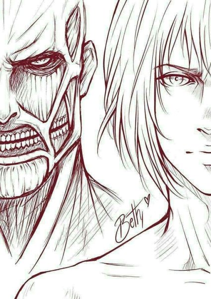 Атака титанов рисовка