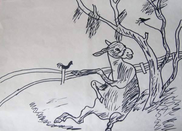 Иллюстрация к басне осел и Соловей