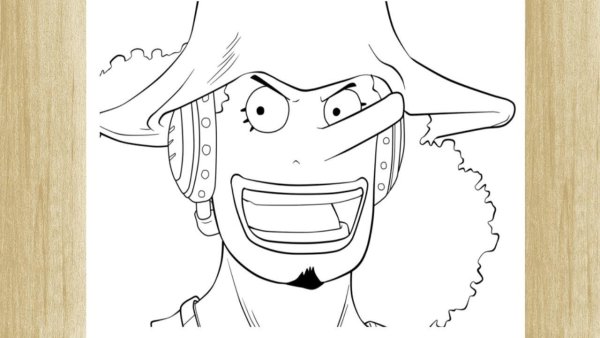 Усопп черно белый Ван Пис