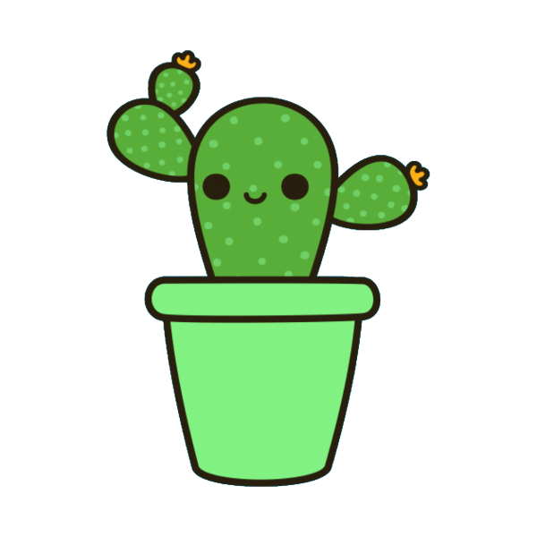 Кавайный Кактус в горшке
