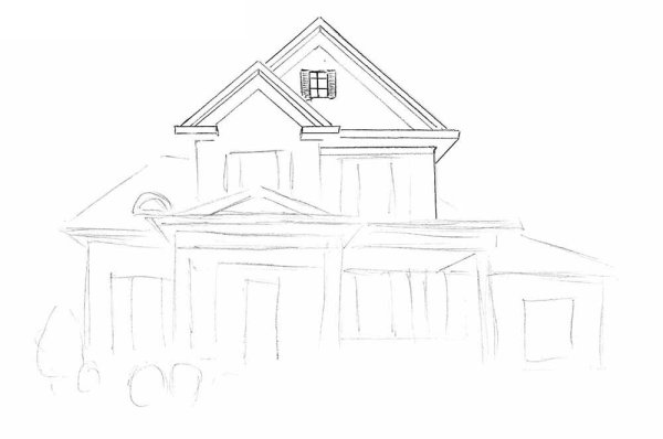 Фасад дворца усадьба XVIII