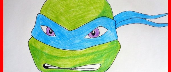 Рисовать черепашек ниндзя Лео легко
