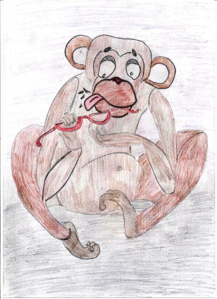 Рисунок к басне Крылова мартышка и очки 3 класс карандашом