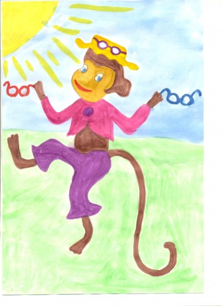 Нарисовать мартышку и очки