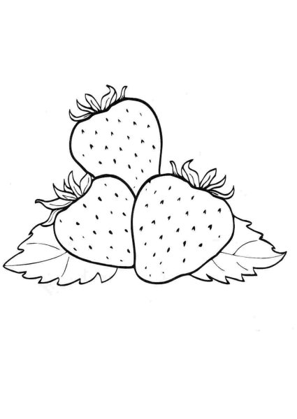 Клубника раскраска для детей