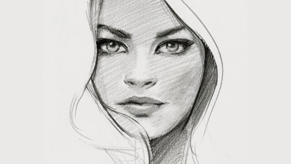 Портрет женщины карандашом легко