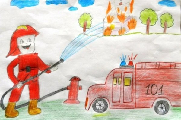 Пожарник рисунок