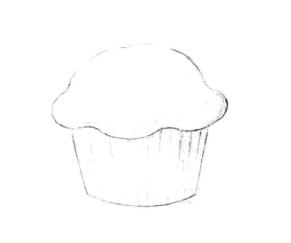 Поэтапное рисование кекса