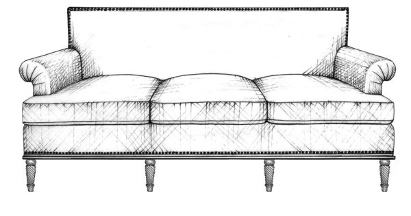 Диван карандашом