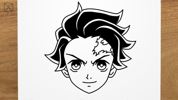 Поэтапные рисунки карандашом Танджиро