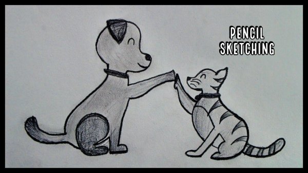 Простые рисунки на тему Дружба