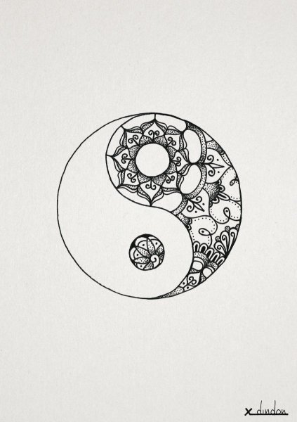Тату Инь Янь Мандала