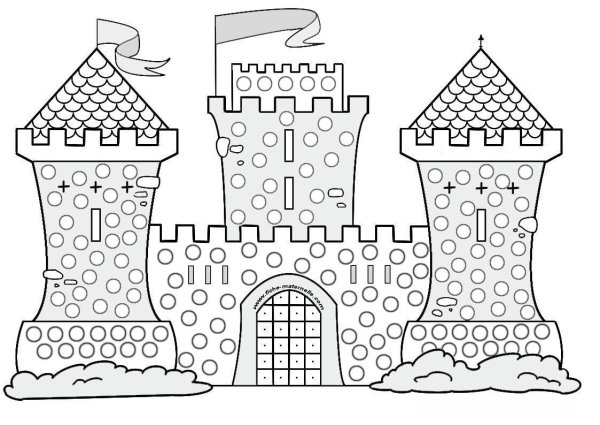 Замок с мостом рисунок
