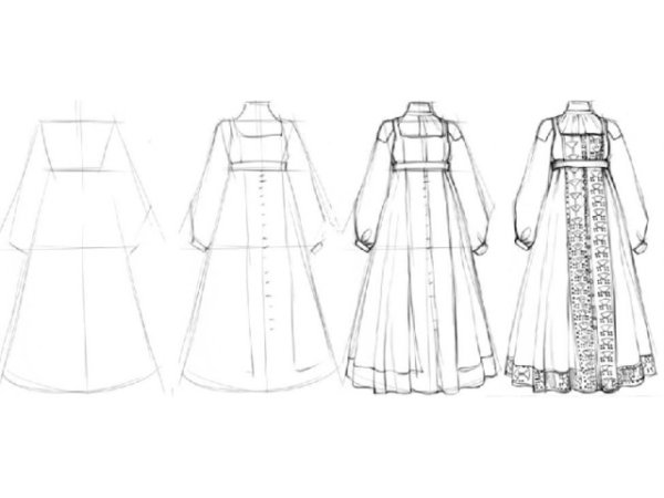 Эскиз русского народного костюма