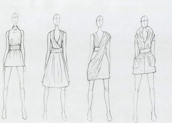 Спортивный стиль одежды карандашом