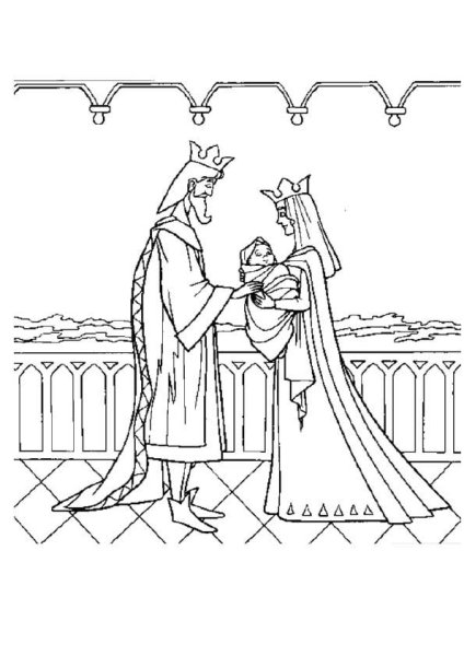 Спящая Царевна Жуковский раскраска