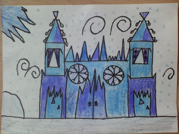 Замок снежной королевы рисунок