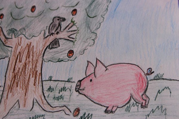 Басня Крылова свинья по дубом