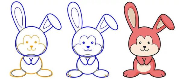 Рисование зайца пошагово