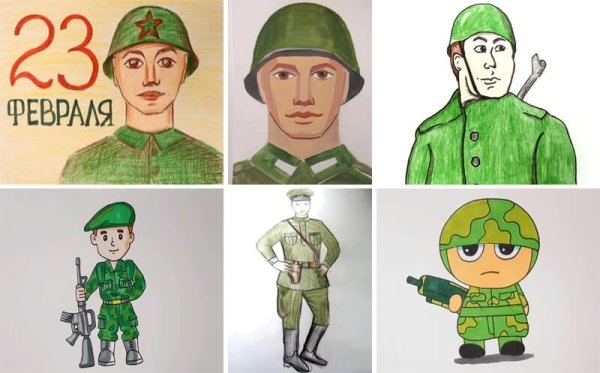 Солдат сбоку рисунок