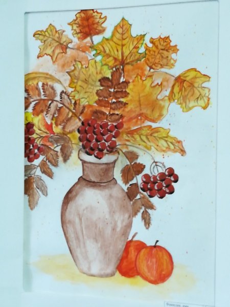 Осенний букет карандашом