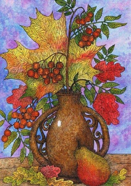 Рисование осенних цветов