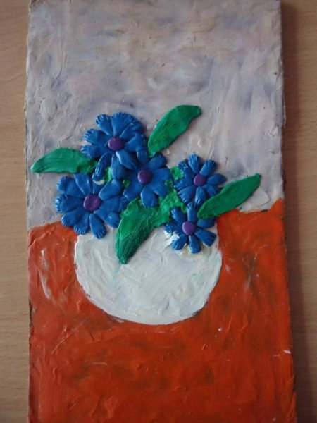 Рисование пластилином на картоне