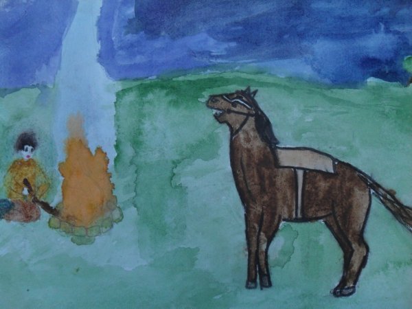 Иллюстрация по произведению Бежин луг легко