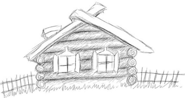 Изба карандашом