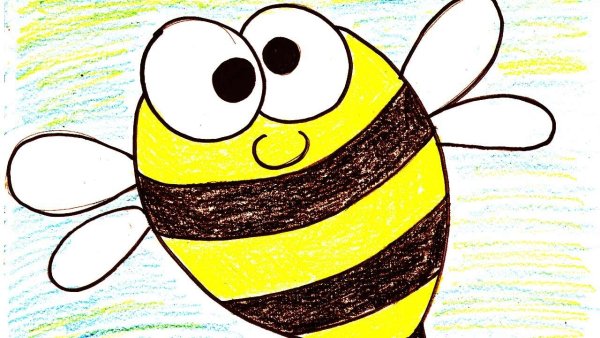 Рисунки пчелок для срисовки