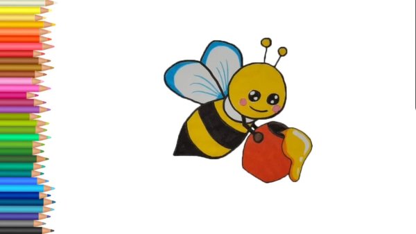 Поэтапное рисование пчелы