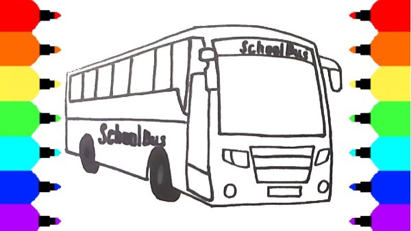 Автобус срисовать легко