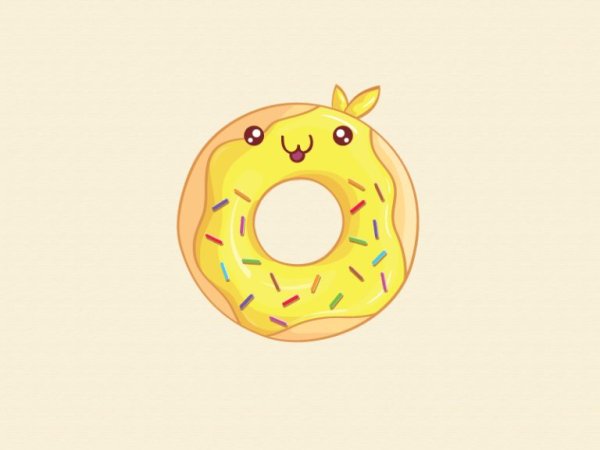 Рисунок пончика для срисовки карандашом