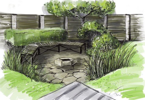 Эскиз ландшафтного дизайна