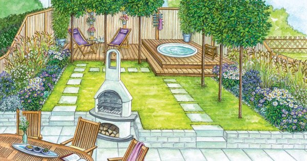 Планировка двора карандаш