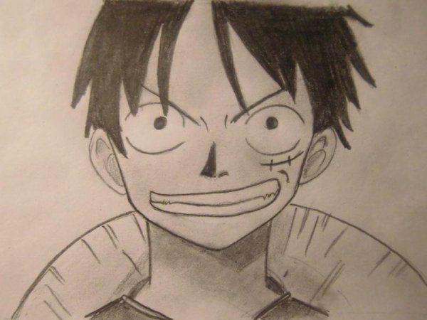 Луффи Ван Пис карандашом