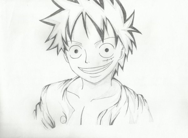 Рисунки Луффи карандашом простым карандашом