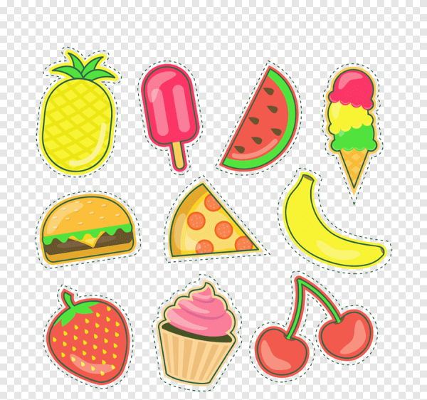 Наклейки фаст фуд